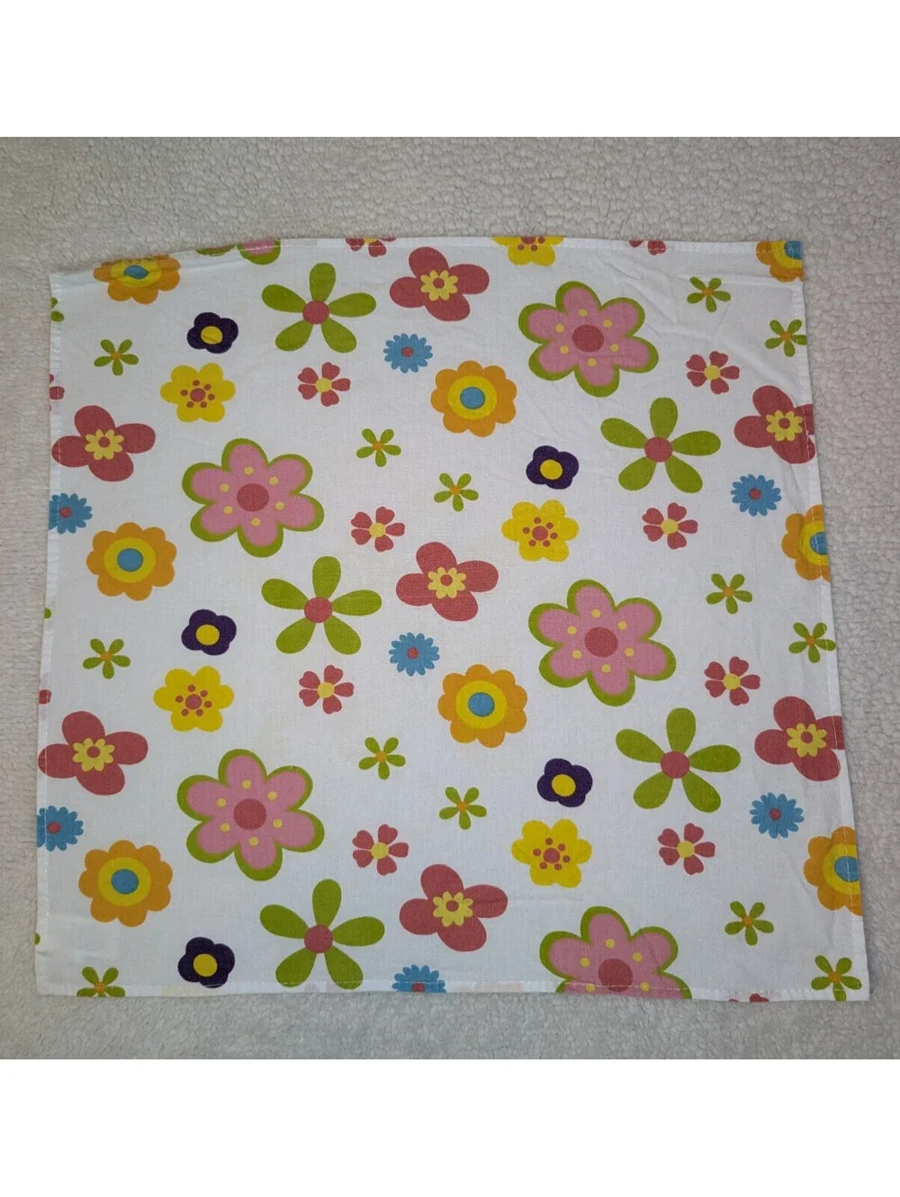 Pier 1 Imports Lot of 6 Cotton Napkins Neon Flowers Approx 19x19 inches